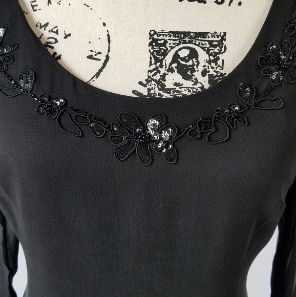 DAVID WARREN ▪ 100% Silk cocktail dress in black - Picture 4 of 8